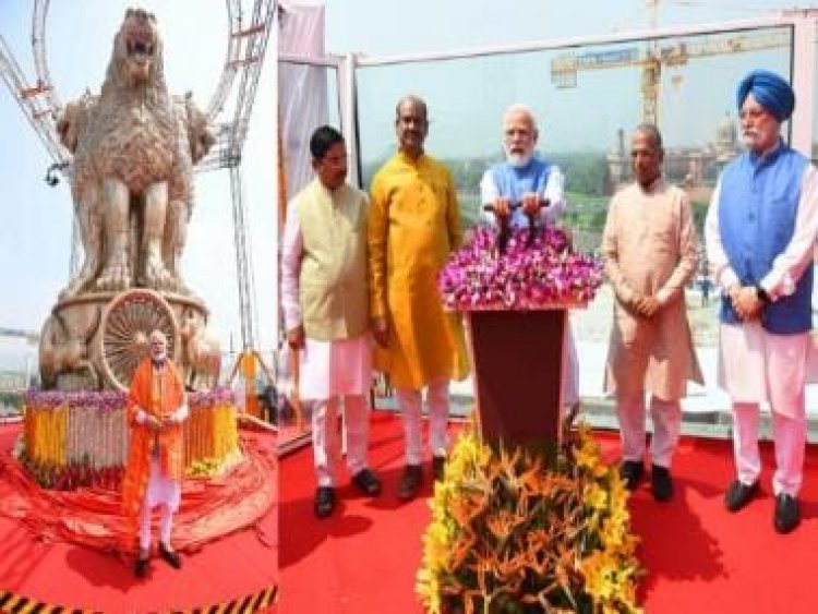 PM Modi unveils national emblem on new Parliament building