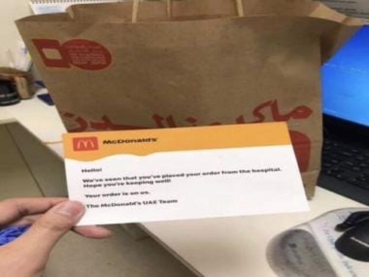 McDonald's UAE sends free food with thoughtful note to customer, internet reacts