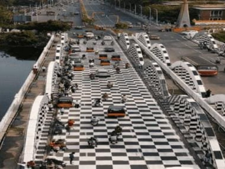 Video of Napier Bridge decorated like chessboard goes viral, watch it here