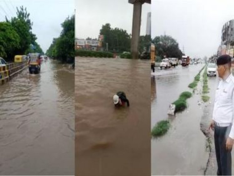 WATCH: Severe waterlogging in Gurugram after heavy rainfall