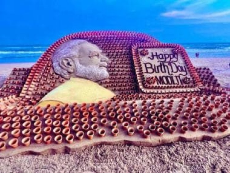 PM Modi Birthday: Sand artist Sudarsan Pattnaik creates sculpture using 1,213 mud cups
