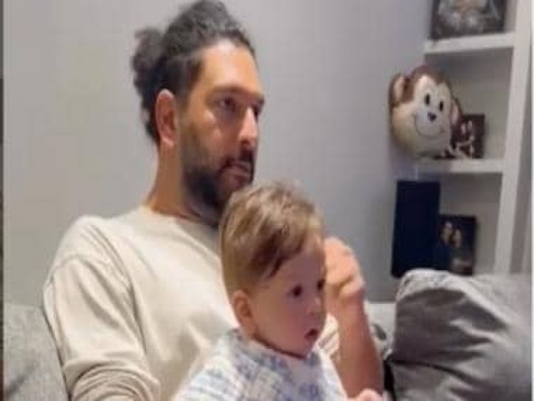 Watch: Yuvraj Singh celebrates 15 years of his 'six sixes in an over' with son Orion
