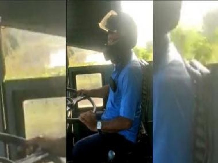 PFI flash hartal: Determined to carry on work, bus driver wears helmet amid stone-pelting