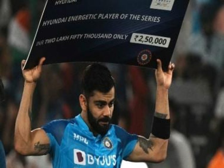 Watch: Virat Kohli's enthusiastic celebration after receiving 'Most Energetic Player of the Series' award