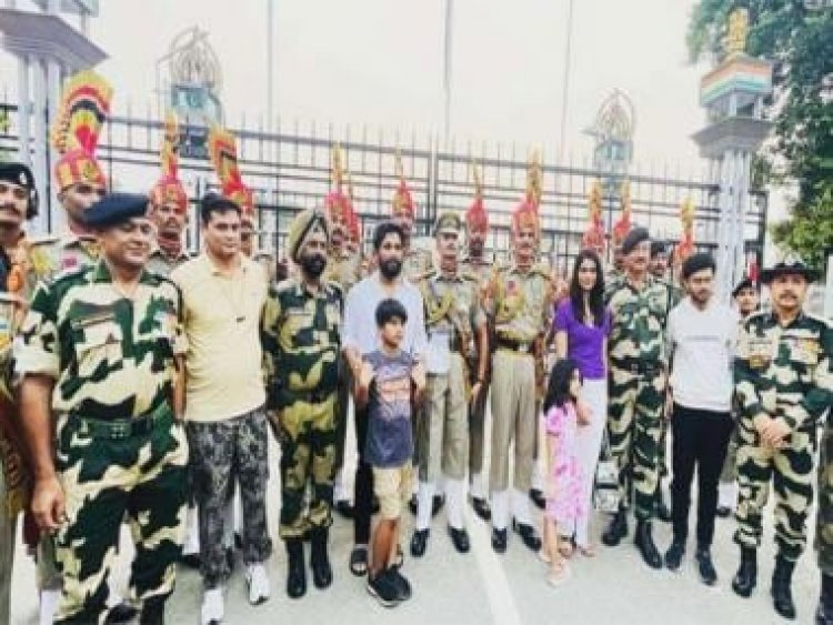 Allu Arjun and his family pose with the BSF personnel, actor says, 'What an honour'