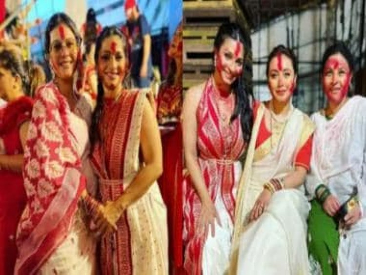 Inside Rani Mukerji, Kajol, Tanishaa Mukerji, and Sumona Chakravarti’s Sindoor Khela