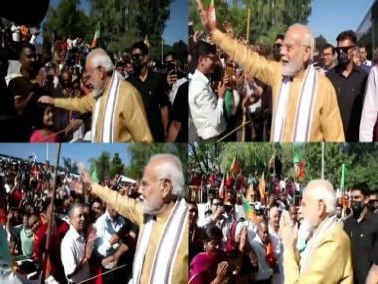 Watch: PM Modi greeted with 'Sher aaya' and 'Jai Shri Ram' chants in Himachal Pradesh's Una