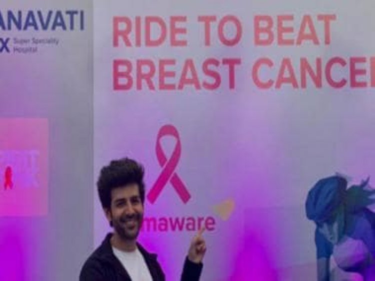 Kartik Aaryan flags off the Cyclothon for breast cancer awareness, shares post