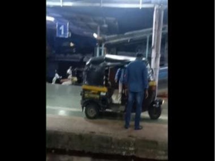 Watch: Auto-rickshaw runs on platform inside Mumbai railway station, fined
