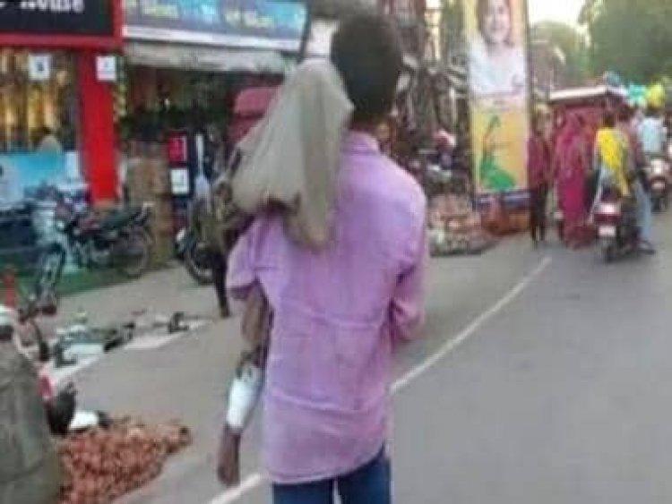 Watch: MP man carries dead niece on shoulders after hospital failed to provide ambulance