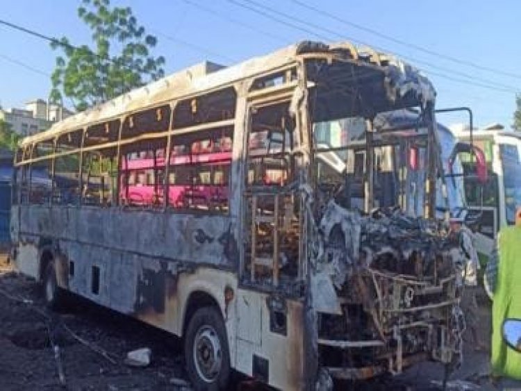 Ranchi: Driver, helper charred to death after bus catches fire from Diwali diya, watch video
