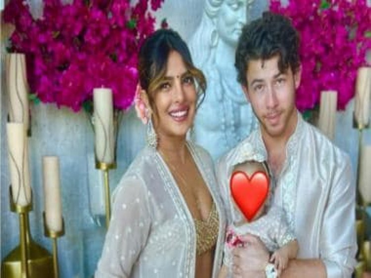 Priyanka Chopra-Nick Jonas and baby Malti Marie twin in grey as they celebrate Diwali