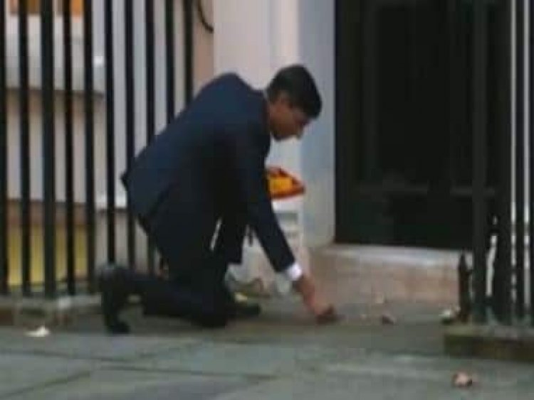 Watch: New UK PM Rishi Sunak publicly performed ‘puja’ before entering office; sported Hindu sacred thread ‘kalawa’