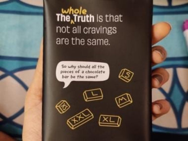 Chocolate bar with pieces divided in S, L, XL sizes goes viral, sparks divided reactions