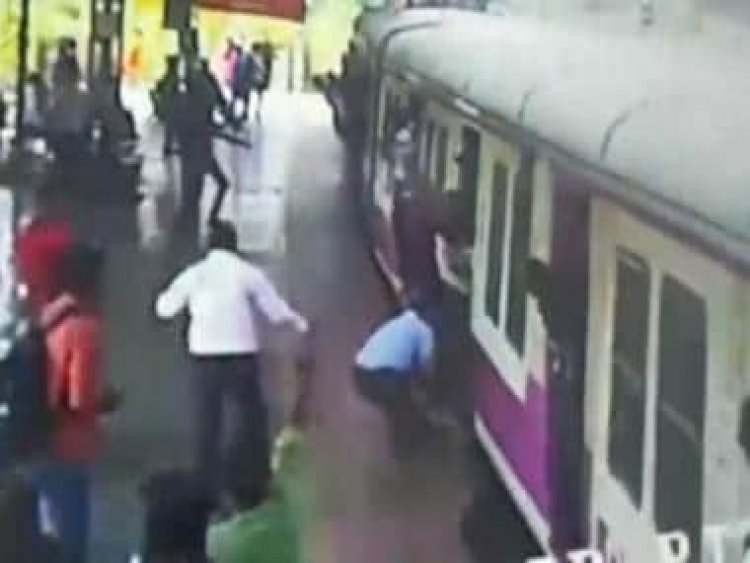Watch: RPF jawans save lives of woman, her child after they fall off from moving train in Mumbai