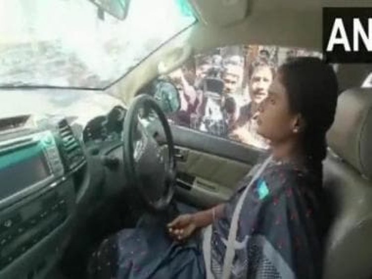 WATCH: Hyderabad Police tows away car of Andra Pradesh CM's sister with her inside