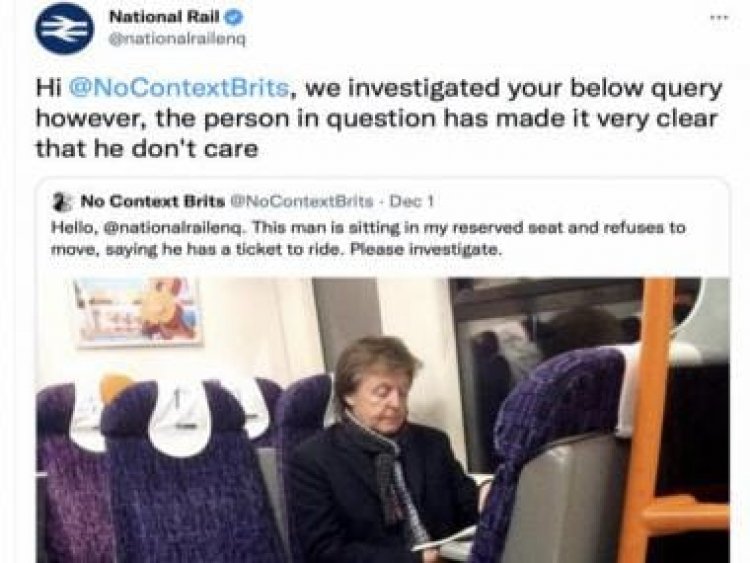 British Rail comes with hilarious response to complaint about Sir Paul McCartney, check