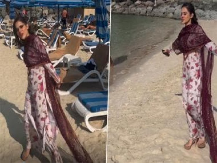 Uorfi Javed ditches bikini for salwar suit on the beach, surprises fans with this video