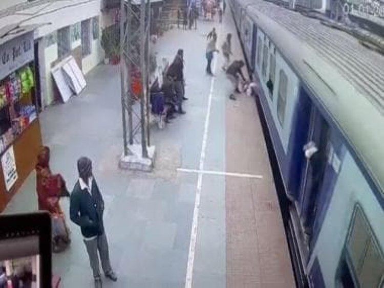 Viral video: Alert RPF jawan rescues man who slipped while getting on moving train