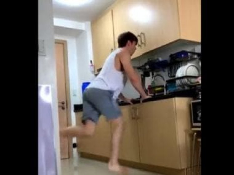 Viral Video: Man turns ordinary floor into treadmill with dishwasher; internet in splits