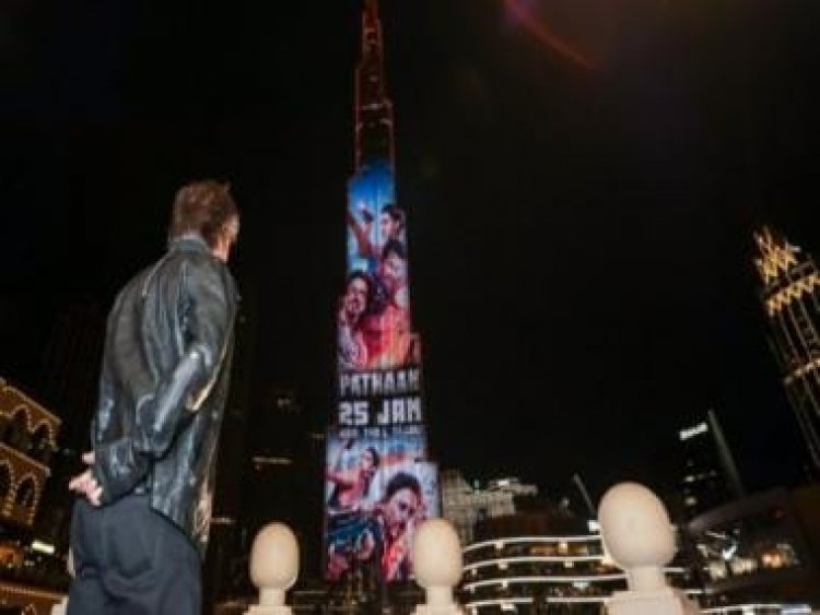 Pathaan trailer showcased on the iconic Burj Khalifa as Shah Rukh Khan watches