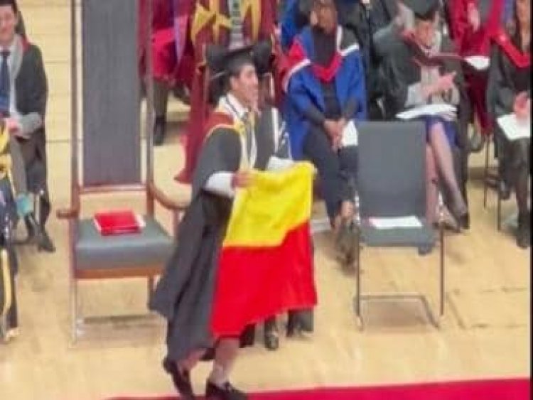 Viral video: Indian student unfurls Karnataka state flag with pride at his graduation ceremony in London