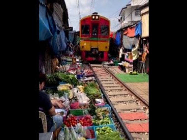 Viral video: Internet left stunned by market set on railway tracks in Thailand