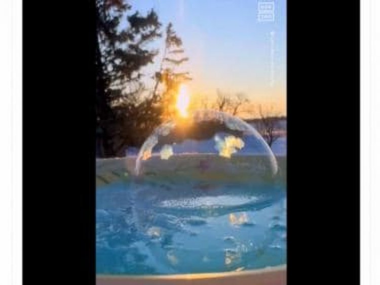 Watch: Ice crystals form on bubble in real time; internet stunned