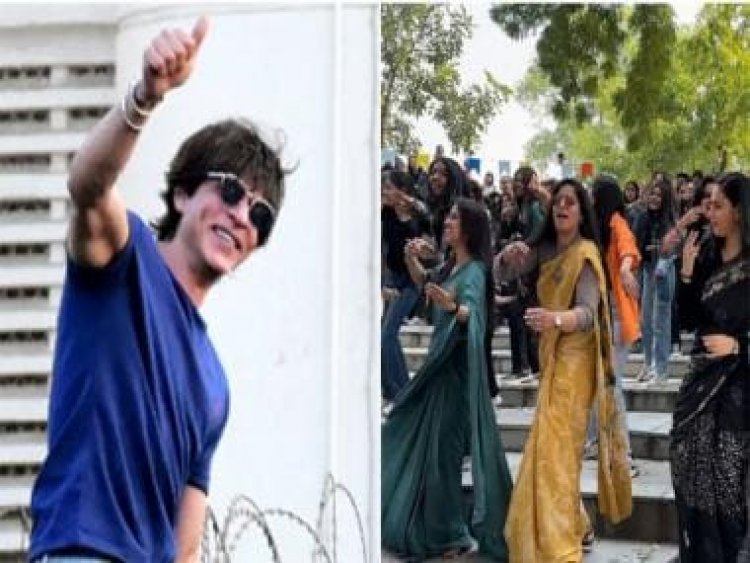 Delhi University professors and students dance on 'Jhoome Jo Pathaan'; Shah Rukh Khan drops a reaction