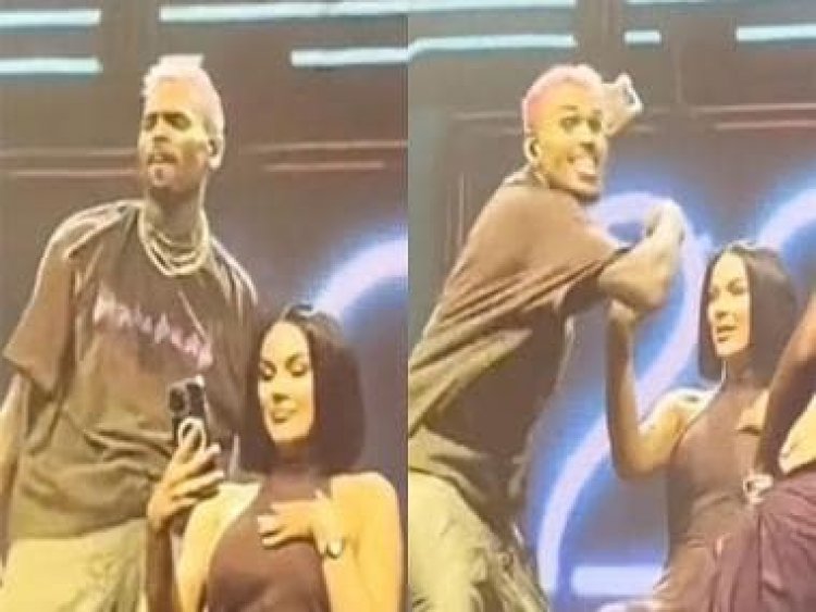 Chris Brown tosses fan's phone in crowd during live performance; Twitter reacts