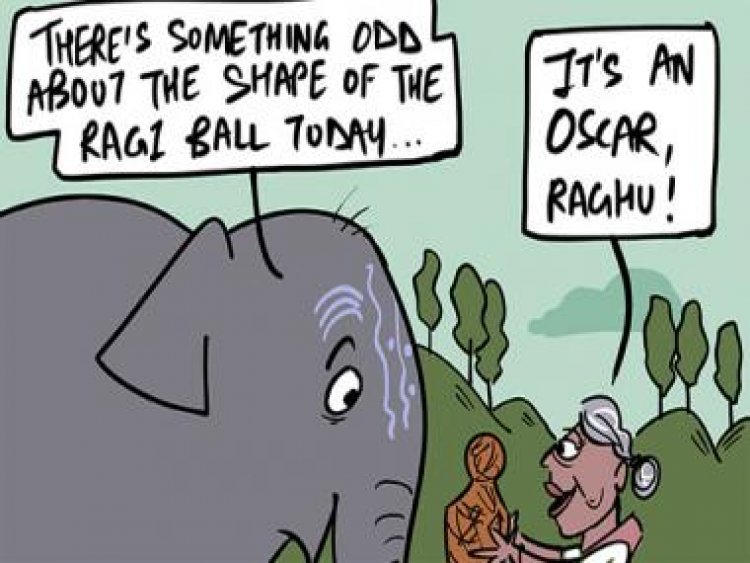 Cartoonist pays tribute to The Elephant Whisperers with an illustration as the film shines at Oscars 2023