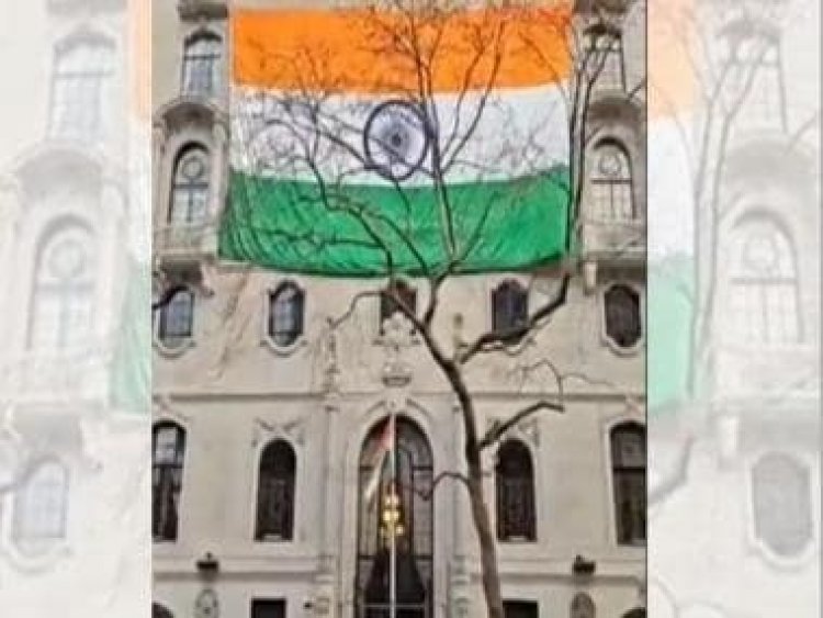 WATCH: Indian Embassy at London High commission puts up huge Tiranga after Khalistan supporters attack the Tricolour