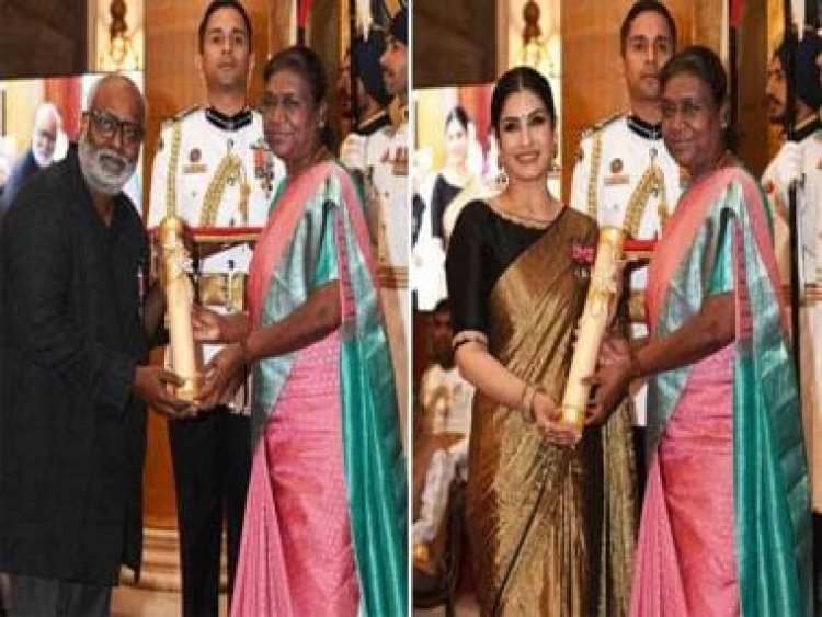 President Droupadi Murmu honours Raveena Tandon and MM Keeravani with Padma Shri award
