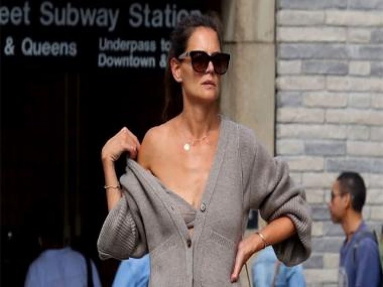 Katie Holmes on her viral cashmere bra moment: 'I have no idea why that took off'