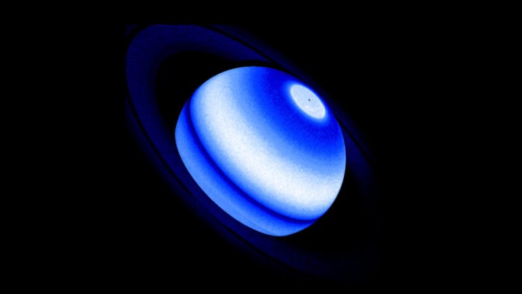Saturn’s icy rings are probably heating its atmosphere, giving it an ultraviolet glow