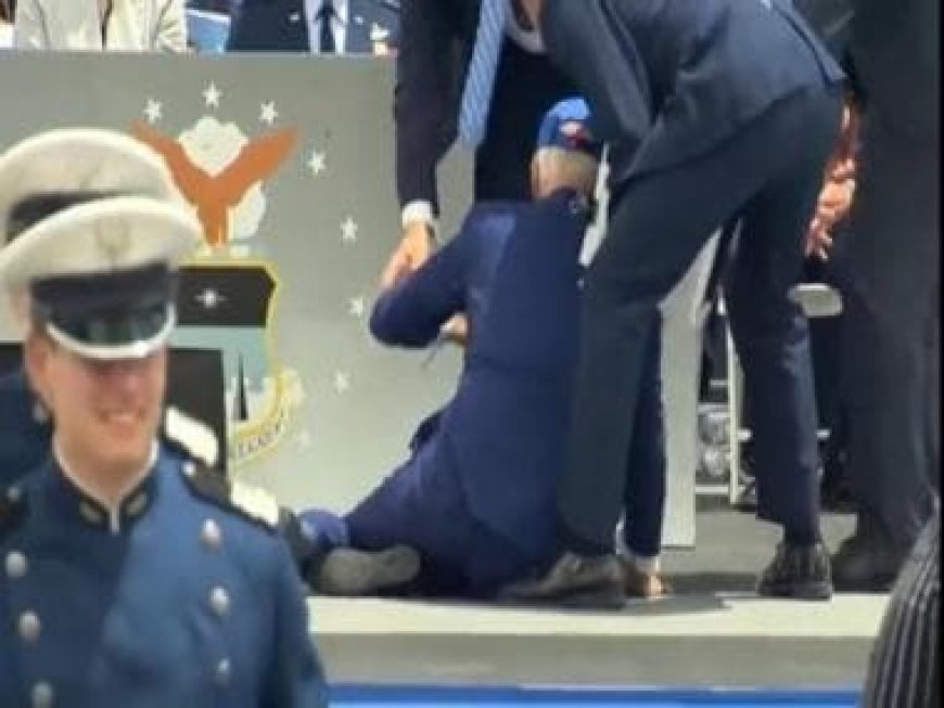 WATCH: Biden trips, falls at US Air Force Academy graduation ceremony; White House says he's fine