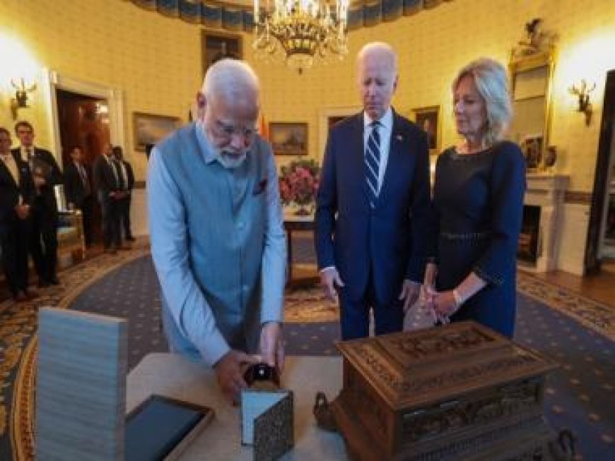 PM Modi gifts sandalwood box with 'Das Danam' to President Biden, lab-grown 7.5 Carat green diamond to US First Lady