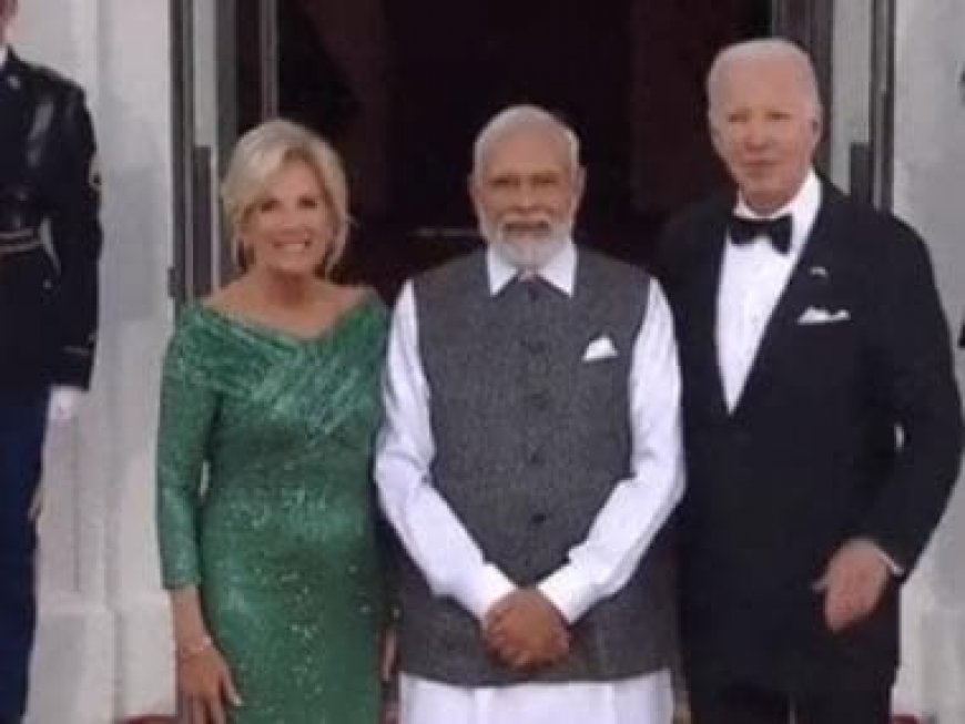 WATCH: President Biden, First Lady Jill Biden welcome PM Modi at White House for State dinner