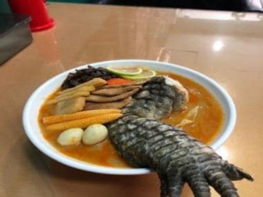 'Godzilla ramen': This Taiwanese eatery serves bizarre soup with crocodile leg