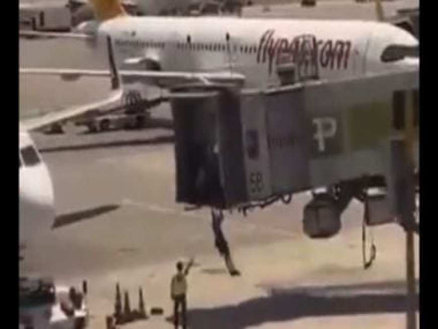 WATCH: Late to airport, Israeli man, two sons try to board aircraft on tarmac after jumping off boarding bridge
