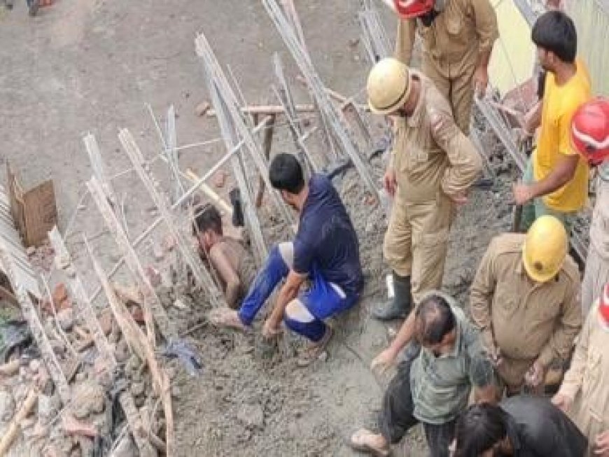 Under-construction building collapses in Delhi many feared trapped