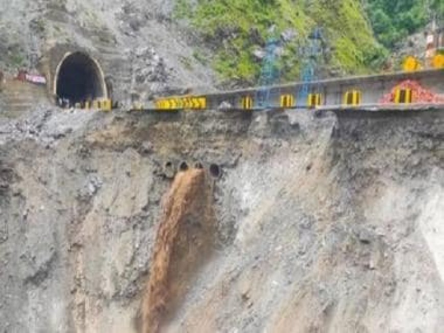 Large portion of road caves in on Jammu-Srinagar highway amid heavy rainfall