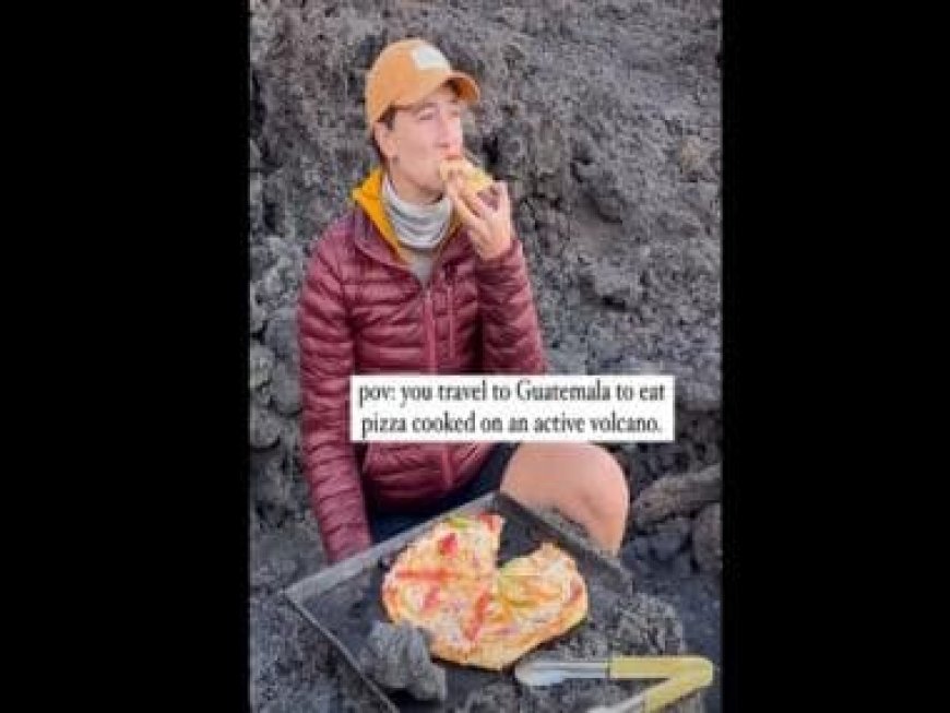 Watch: Woman savours pizza cooked on Guatemala's active volcano; internet stunned