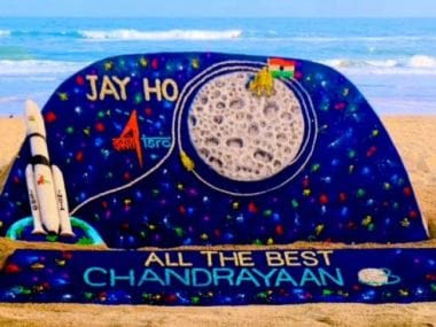 'Jai Ho ISRO': Odisha sand artist roots for Chandrayaan-3's successful landing