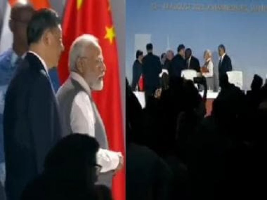 WATCH: PM Modi, Xi Jinping shake hands, have brief conversation at BRICS summit