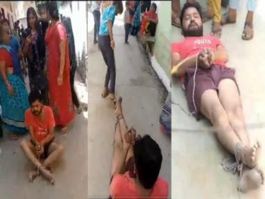 WATCH: Good Offices? Women bind man, thrash, drag him on road for letting young couple meet in his clinic