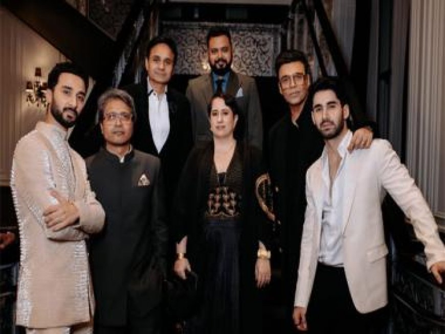 Karan Johar, Oscar-winning director Guneet Monga, and Lakshya arrive at Toronto International Film Festival