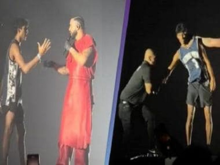 Singer and rapper Drake pushes a fan who jumped on the stage, is the security lacking?
