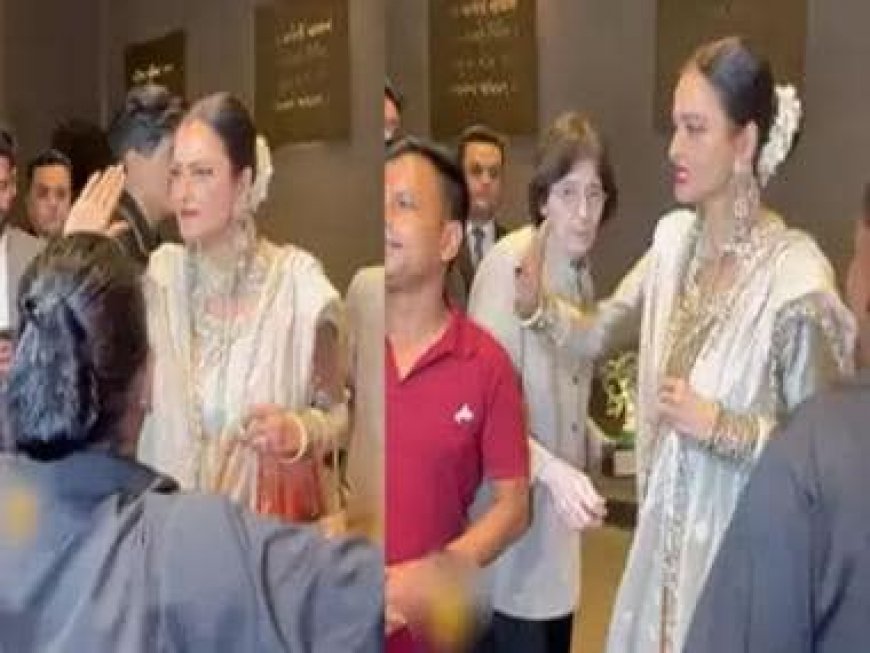 Watch: Rekha playfully 'slaps' a fan as he tries to click a picture with the actress