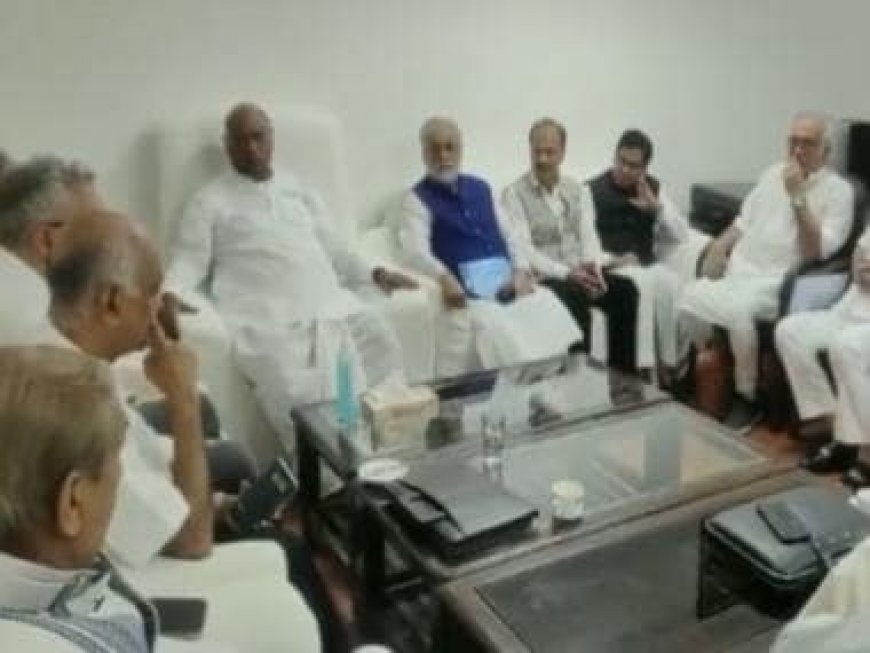 Floor leaders of I.N.D.I.A bloc meet at LoP Kharge's office in Parliament ahead of special session